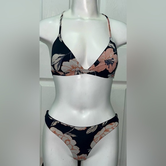 Roxy Other - Roxy Black Floral Bikini Set Women’s size Small